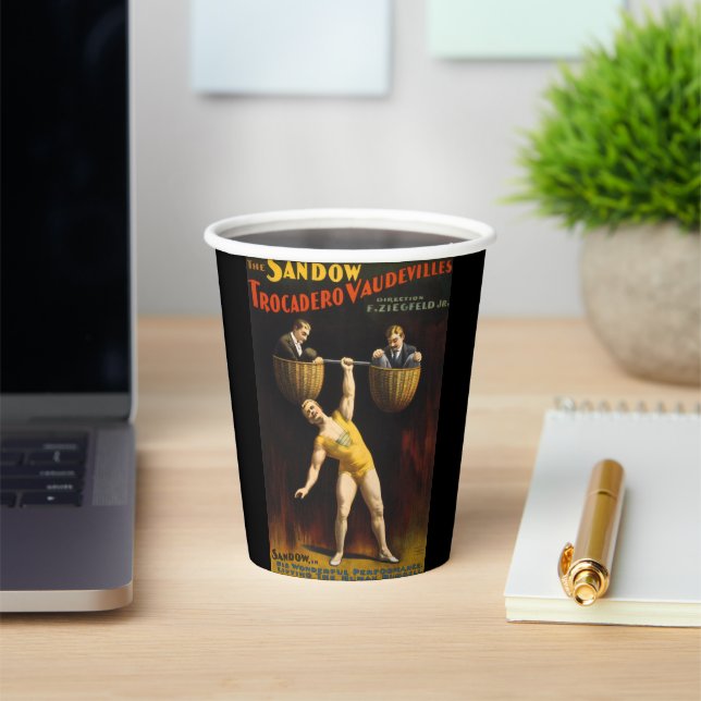 The Sandow Eugen Sandow Vaudeville Weightlifter  Paper Cups (Insitu)