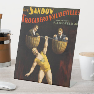 The Sandow Eugen Sandow Vaudeville Weightlifter Pedestal Sign
