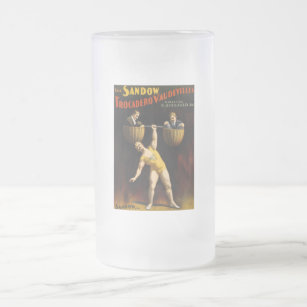 The Sandow Weightlifter bodybuilding, Human Weight Frosted Glass Beer Mug