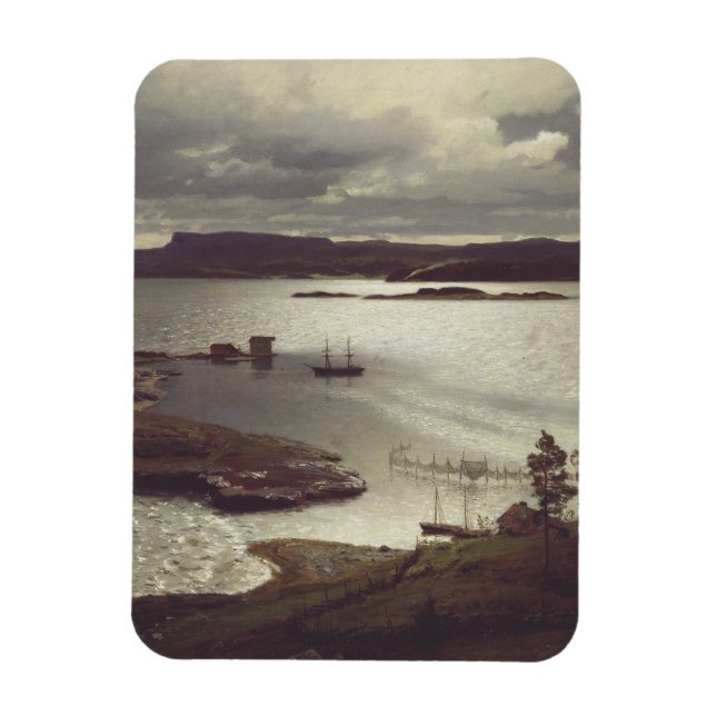 The Sandvik Fiord by Hans Gude Magnet (Vertical)