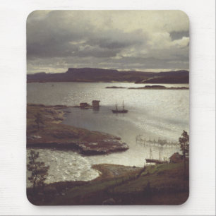 The Sandvik Fiord by Hans Gude Mouse Pad