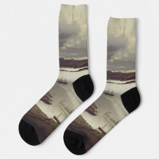 The Sandvik Fiord by Hans Gude Socks