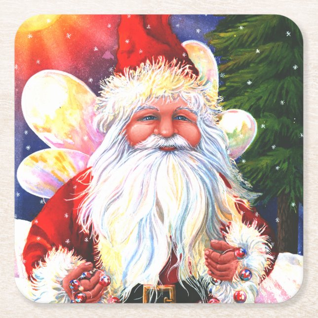 The Santa Fairy Square Paper Coaster (Front)