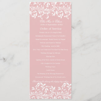 The Sarah Jane Pink & white Order of Service Program