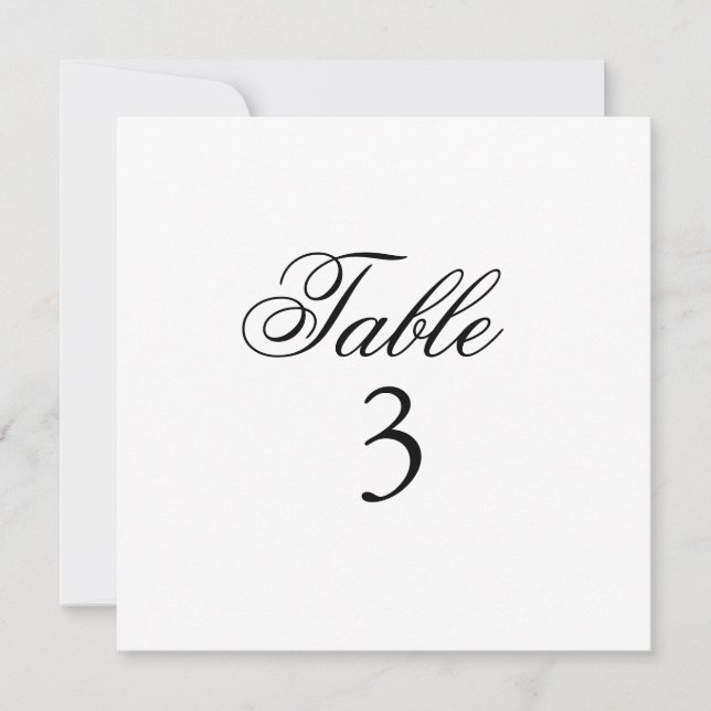 THE SARAH TABLE NUMBERS (Front)