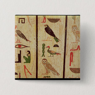 The sarcophagus of Psamtik I (664-610 BC) detail o 2 Inch Square Button