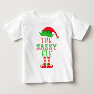 The Sassy Elf Christmas Family Matching Pajama Baby T-Shirt