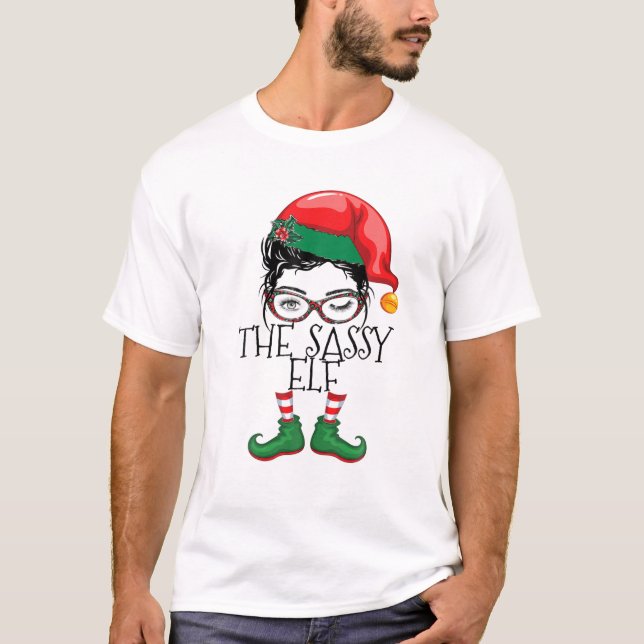 The Sassy Elf Matching Family Pyjamas Christmas Xm T-Shirt (Front)