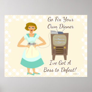 The Sassy Video Gamer 50s Housewife Poster