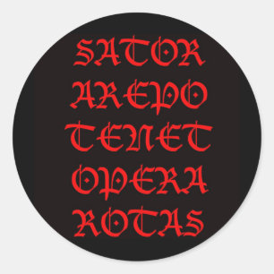 The Sator Square (Lucida blackletter) Classic Round Sticker