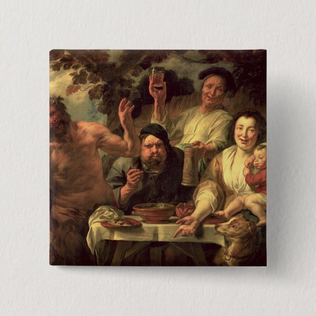 The Satyr and the Peasants 2 Inch Square Button (Front)