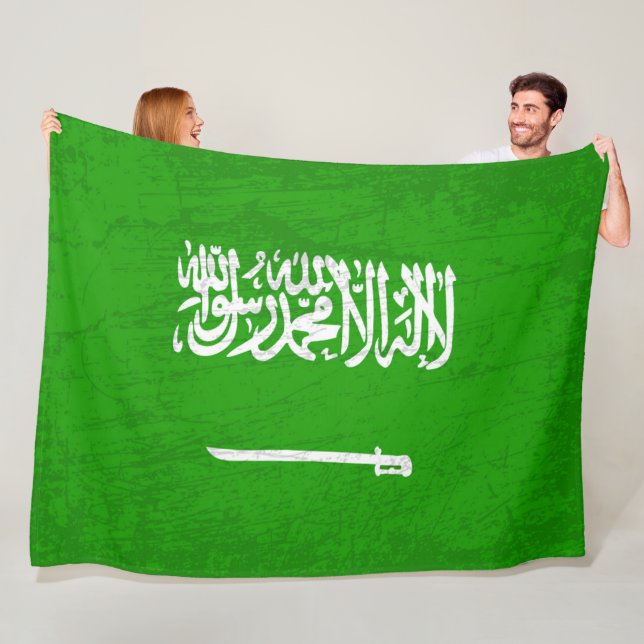 The Saudi Arabia Flag A Tapestry of Saudi heritage Fleece Blanket (In Situ)