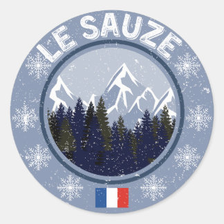 The Sauze Ski Resort Classic Round Sticker