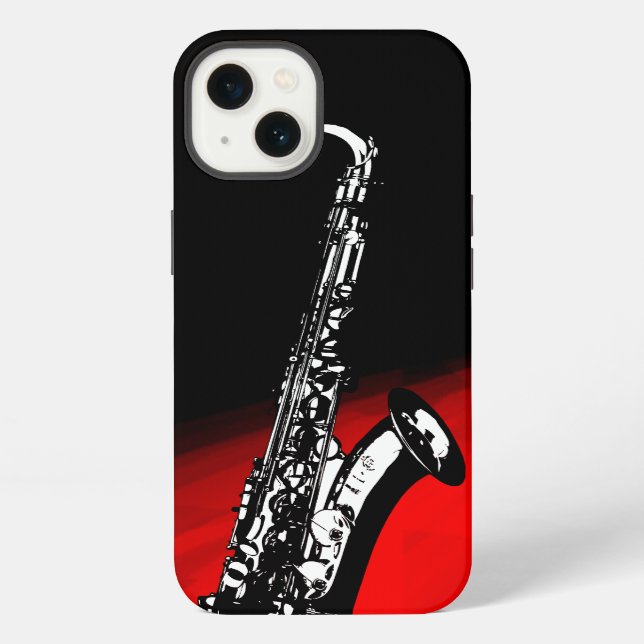 The Saxophone (Red & Black) iPhone Case (Back)