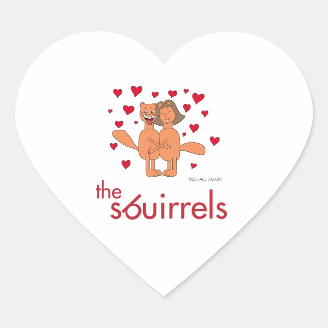 The Sbuirrels Ed and Mary Valentine Heart Sticker (Front)