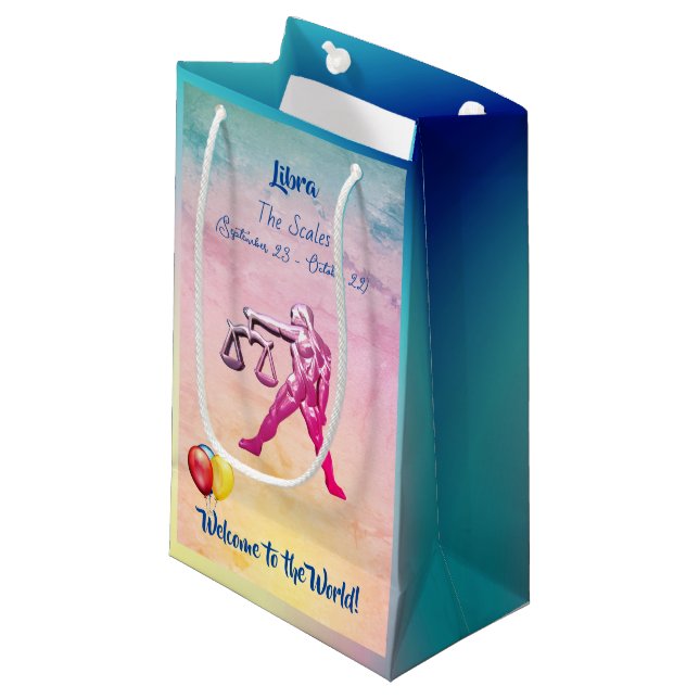 The Scales - Libra Baby (Sept 23 – Oct 22) Small Gift Bag (Front Angled)