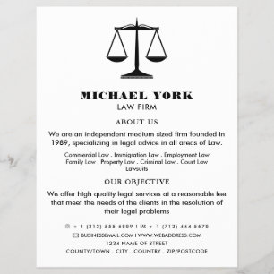 The Scales of Justice, Legal Services Advertising Flyer