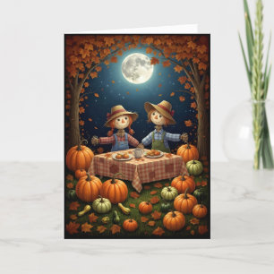 The Scarecrow's Picnic Halloween Holiday Card