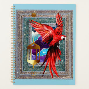 The Scarlet Macaw And The Hermit - Parrot Tarot Planner