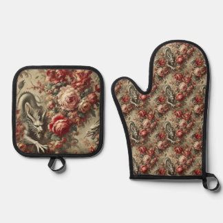 The Scarlet Thicket – Gothic Victorian Oven Mitt & Pot Holder Set