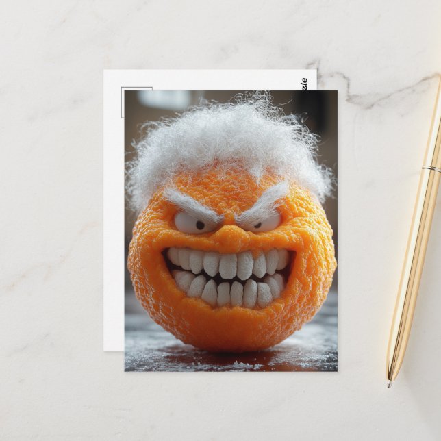 The Scary Orange Fruit Postcard (Front/Back In Situ)