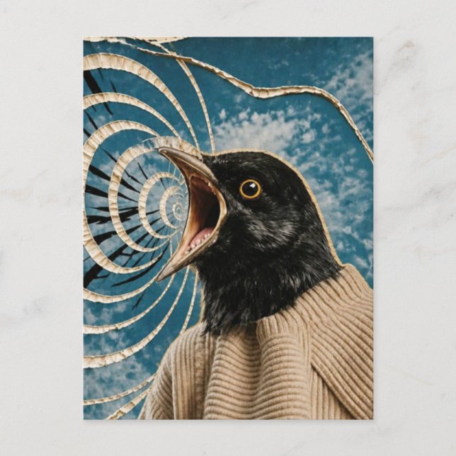 The Sceaming Black Bird Postcard (Front)