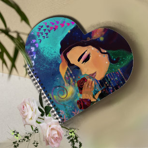 The Scent of roses Heart shaped Notebook
