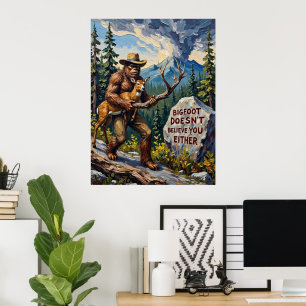 The Sceptic of the Mountains: Bigfoot's View Poster