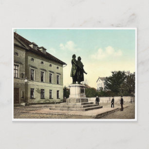 The Schiller and Goethe Monument, Weimar, Thuringi Postcard