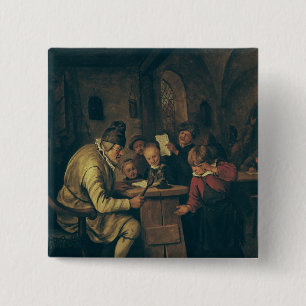 The School Master, 1626-79 2 Inch Square Button