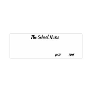 The School Nurse date/time stamper- basic design Self-inking Stamp