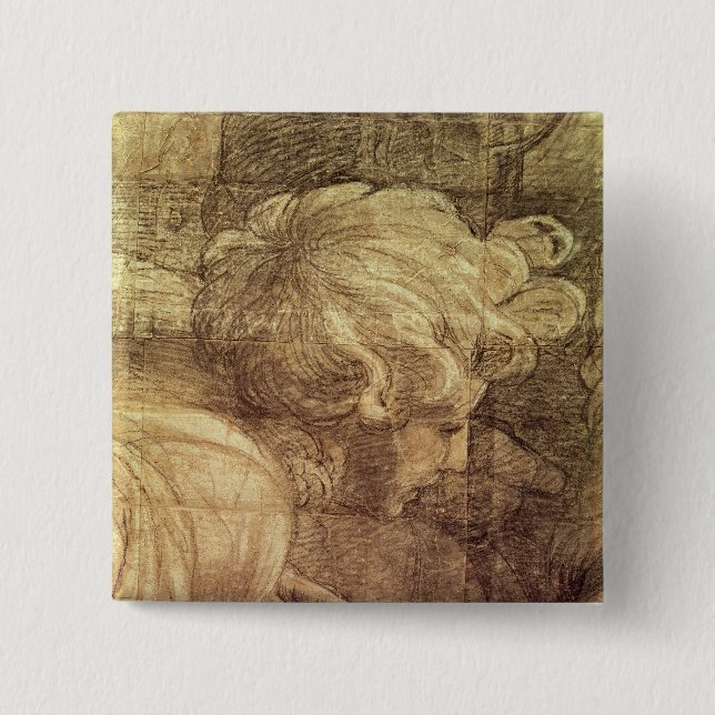 The School of Athens 2 Inch Square Button (Front)