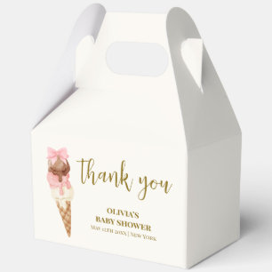 The Scoop Bow Ice Cream Baby Shower Thank You Favor Box