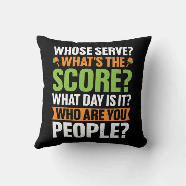  The Score Pickleball Lover Throw Pillow (Back)