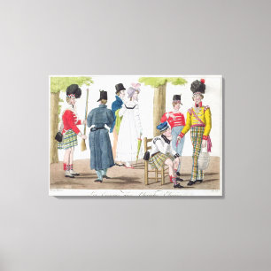The Scottish on the Champs Elysees, engraved by Ju Canvas Print