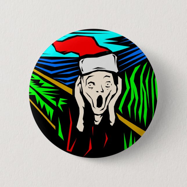 THE SCREAM AT CHRISTMAS 2 INCH ROUND BUTTON (Front)