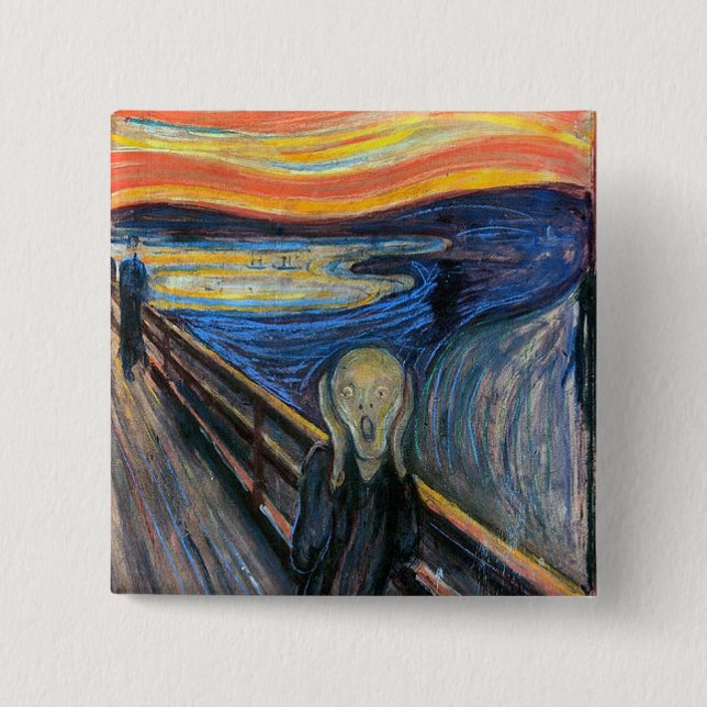 The Scream by Edvard Munch 2 Inch Square Button (Front)