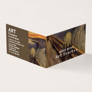 The Scream By Edvard Munch, Art Teacher, Detailed Business Card