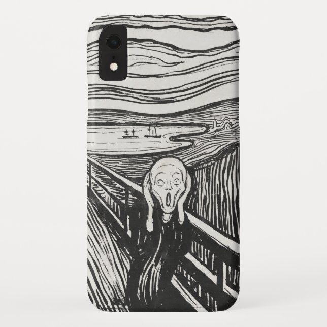 The Scream by Edvard Munch Black and White Case-Mate iPhone Case (Back)