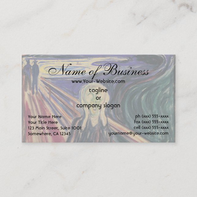 The Scream by Edvard Munch Business Card (Front)