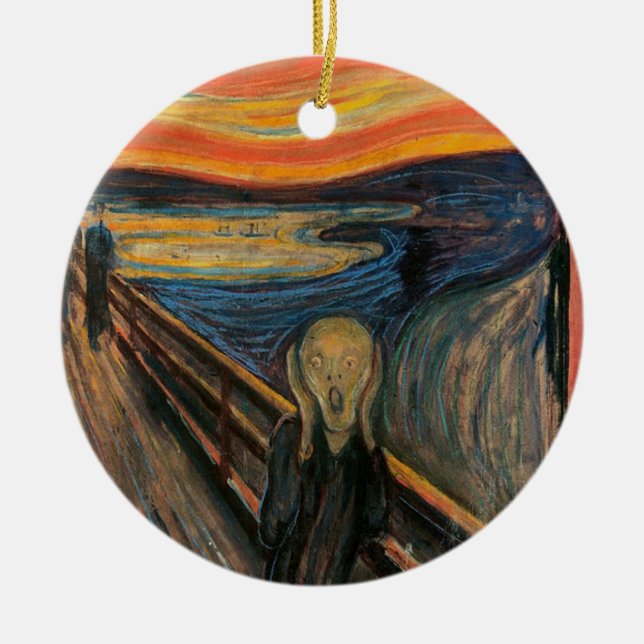 The Scream by Edvard Munch Ceramic Ornament (Front)