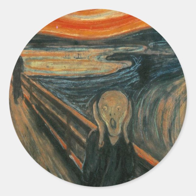 The Scream by Edvard Munch Classic Round Sticker (Front)
