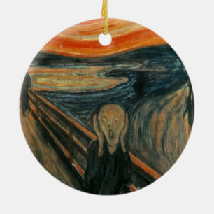 The scream by Edvard Munch,symbolist painter Ceramic Ornament