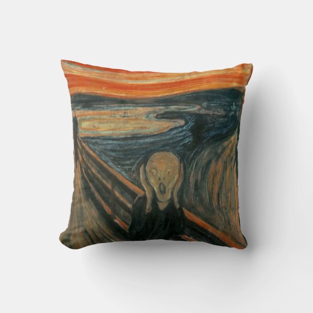 The scream by Edvard Munch,symbolist painter Throw Pillow (Front)