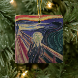 The Scream by Edvard Munch, Vintage Expressionism Ceramic Ornament