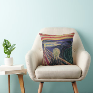 The Scream by Edvard Munch, Vintage Expressionism Throw Pillow