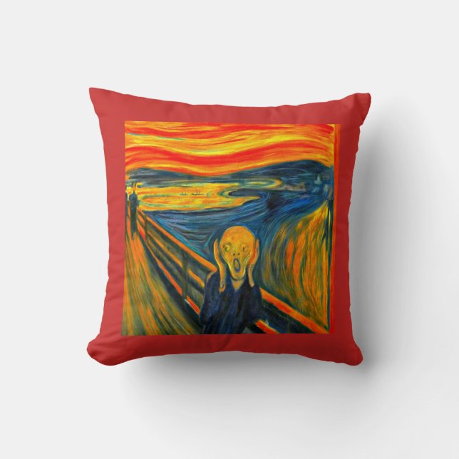 The Scream by Munch, Fine Art  Throw Pillow (Front)