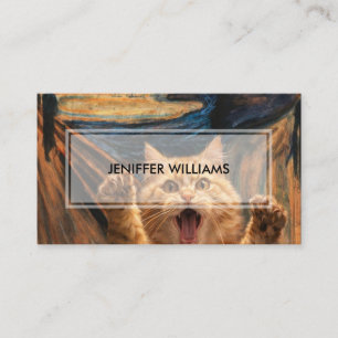 The Scream Cat Parody Art Business Card