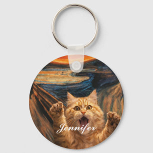The Scream Cat Parody Art                          Keychain