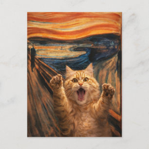 The Scream Cat Parody Art                          Postcard
